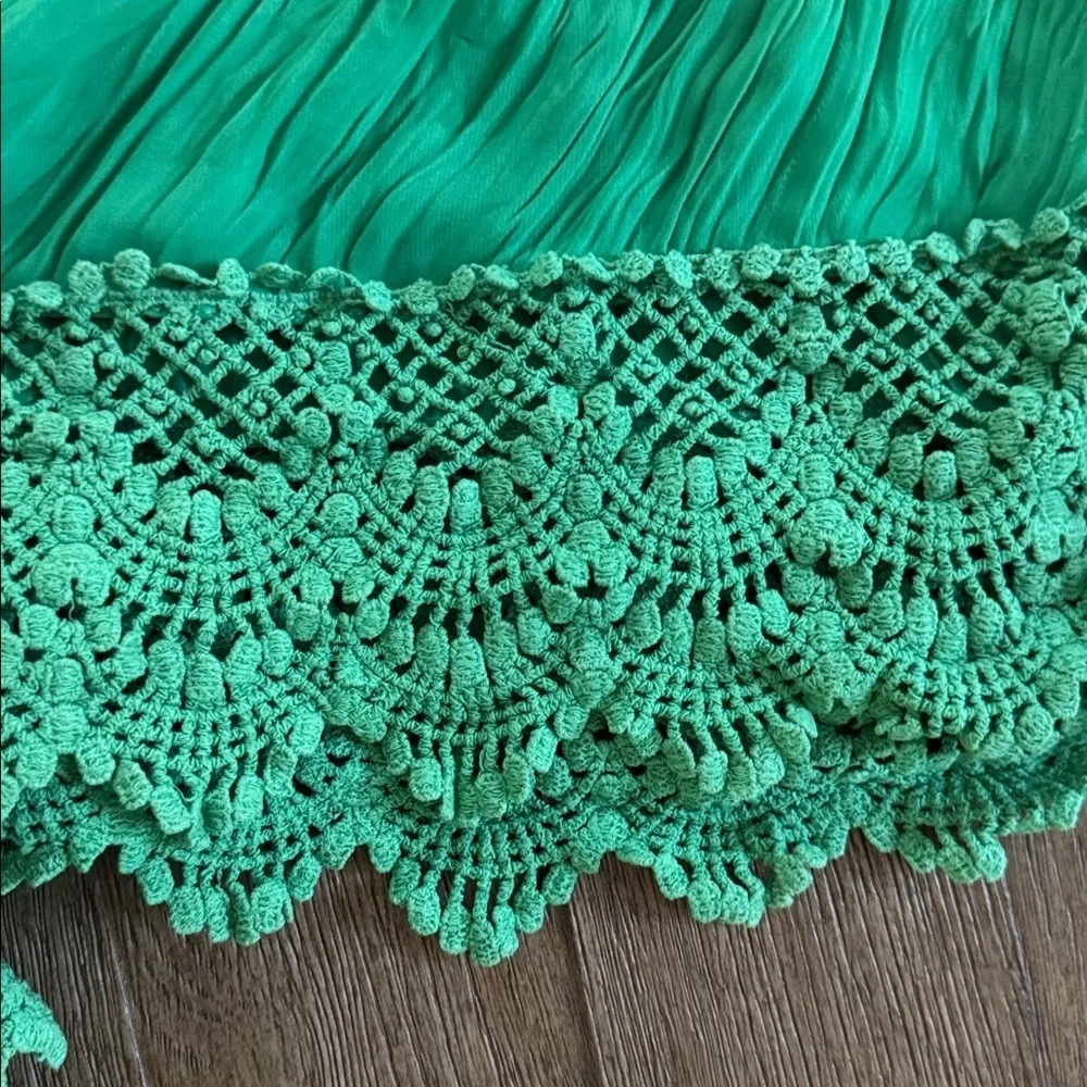 Free People Gaucho Jade Green Pleated Wide Leg Pants